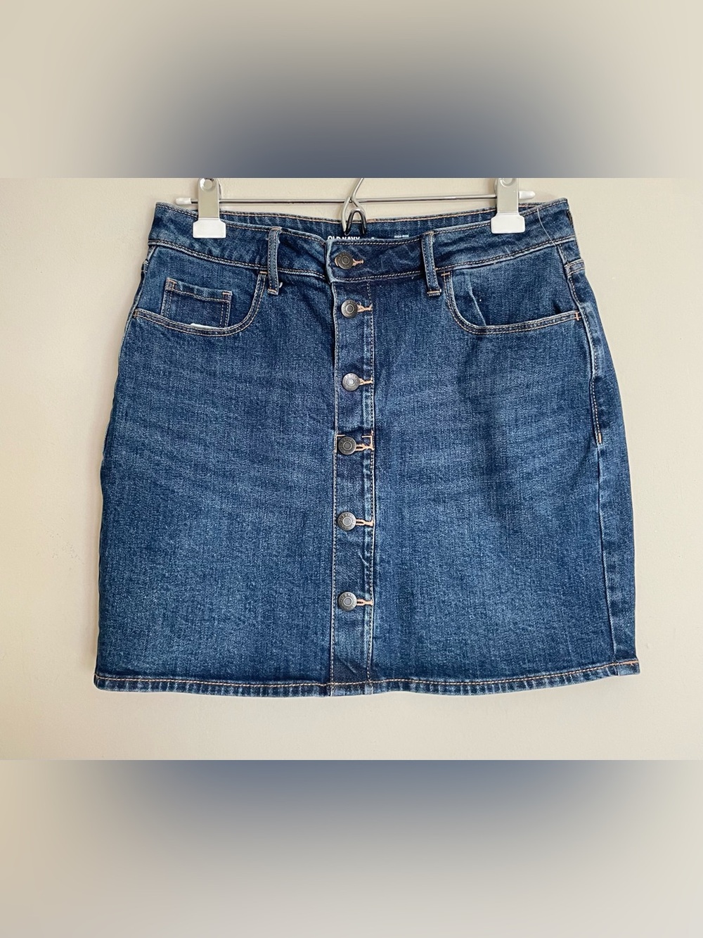 Old Navy Denim Button Front High-Rise Mini Skirt
